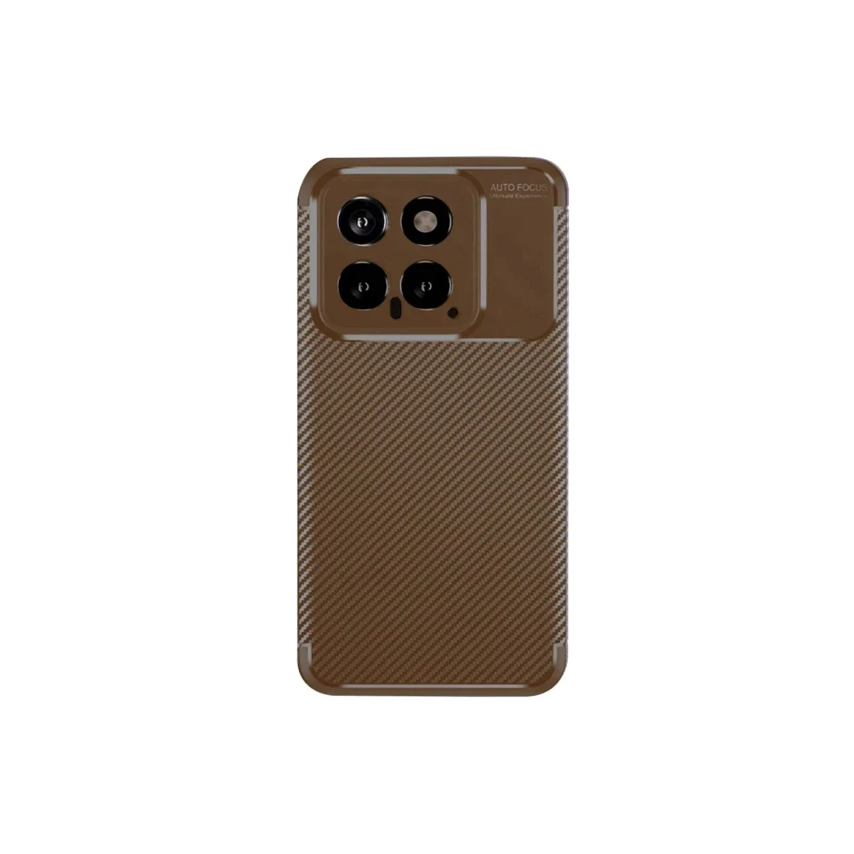 Xiaomi Mi 14T Kılıf Auto Focus Karbon Kapak - Kahverengi