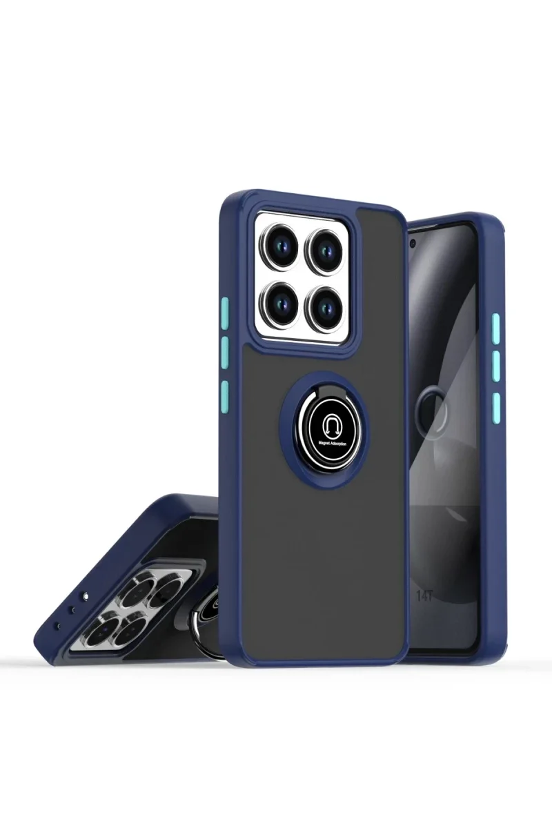 Xiaomi Mi 14T Pro Kılıf Montreal Yüzüklü Silikon Kapak - Lacivert Xiaomi Mi 14T Pro Kılıf Montreal Yüzüklü Silikon Kapak - Lacivert