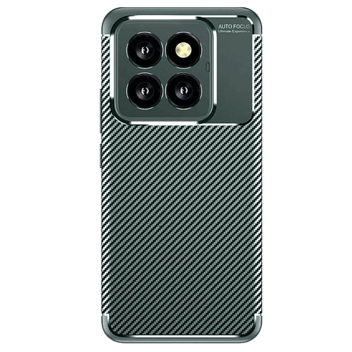 Xiaomi Mi 14t Pro Kılıf Auto Focus Karbon Kapak - Koyu Yeşil
