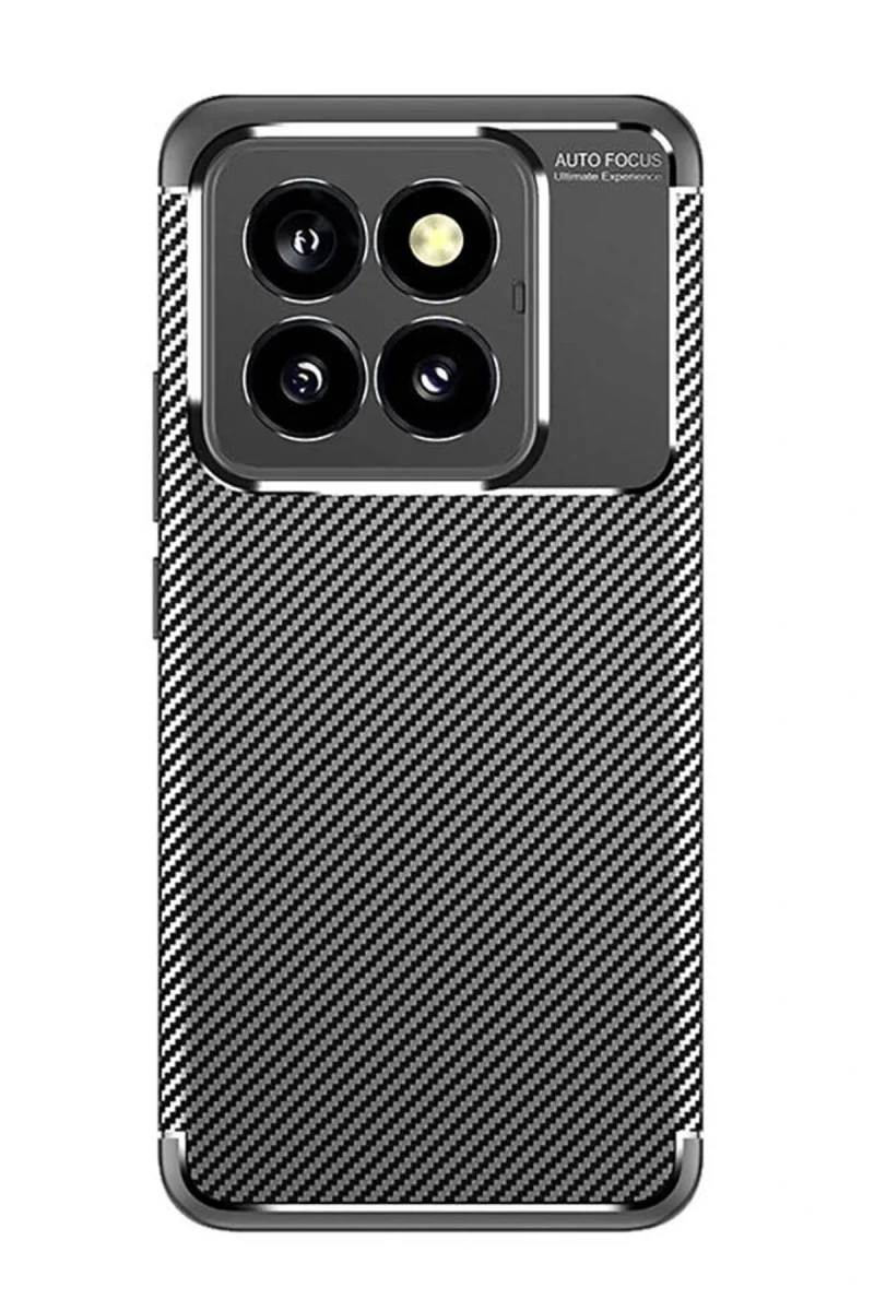 Xiaomi Mi 14T Pro Kılıf Auto Focus Karbon Kapak - Siyah