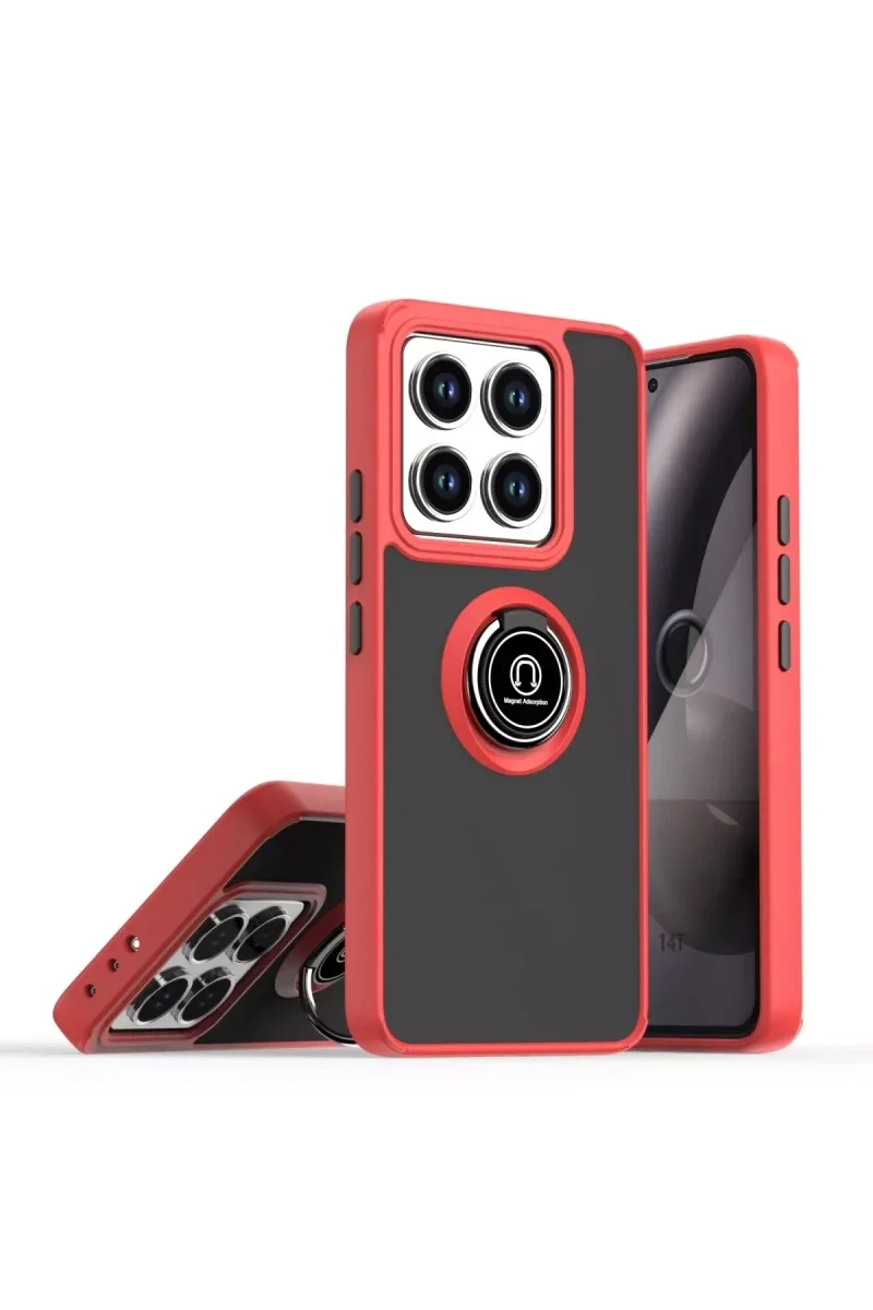Xiaomi Mi 14T Pro Kılıf Montreal Yüzüklü Silikon Kapak - Kırmızı Xiaomi Mi 14T Pro Kılıf Montreal Yüzüklü Silikon Kapak - Kırmızı