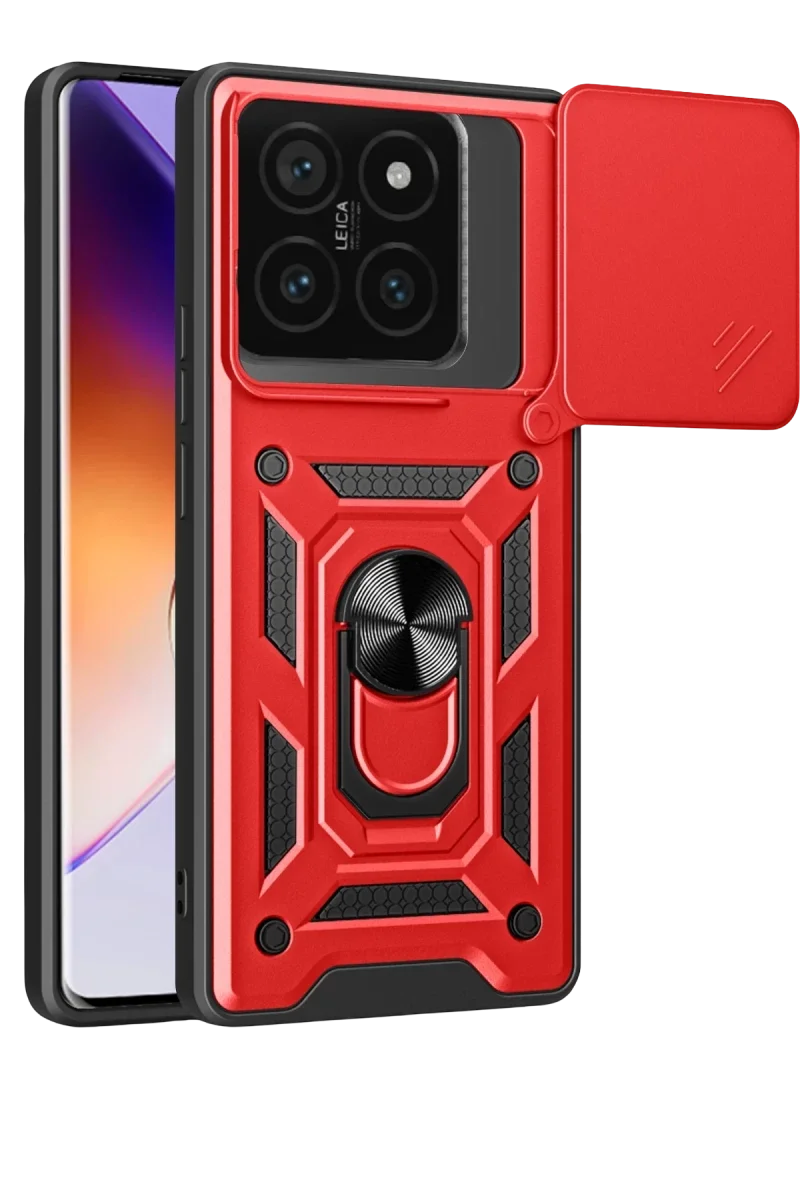 Xiaomi Mi 14T Pro Kılıf Pars Lens Yüzüklü Silikon - Kırmızı Fiyatı, Yorumları ve Özellikleri