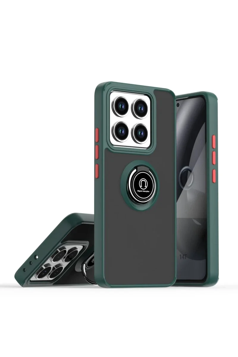 Xiaomi Mi 15 Kılıf Montreal Yüzüklü Silikon Kapak - Yeşil Xiaomi Mi 15 Kılıf Montreal Yüzüklü Silikon Kapak - Yeşil