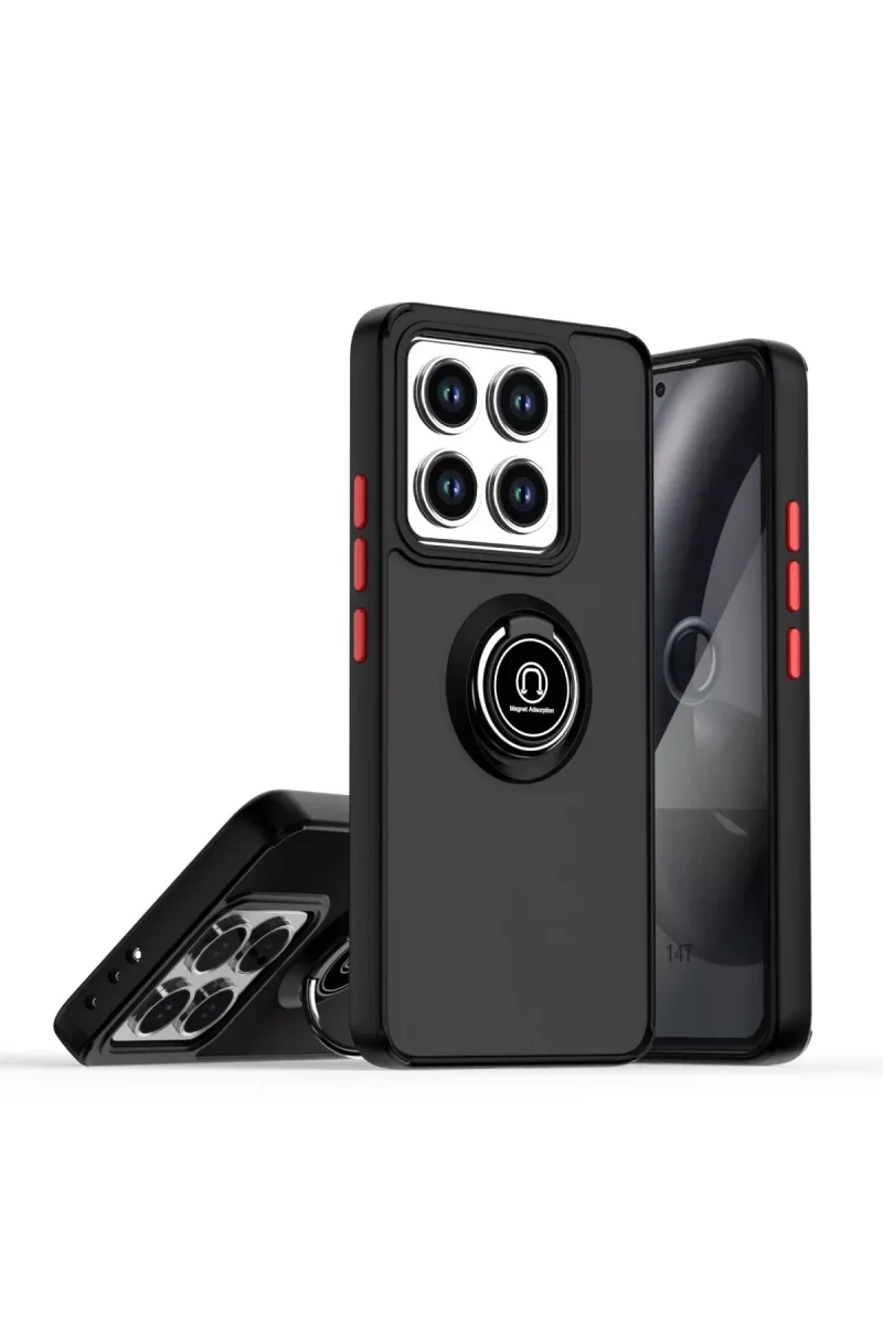 Xiaomi Mi 15 Kılıf Montreal Yüzüklü Silikon Kapak - Siyah Xiaomi Mi 15 Kılıf Montreal Yüzüklü Silikon Kapak - Siyah