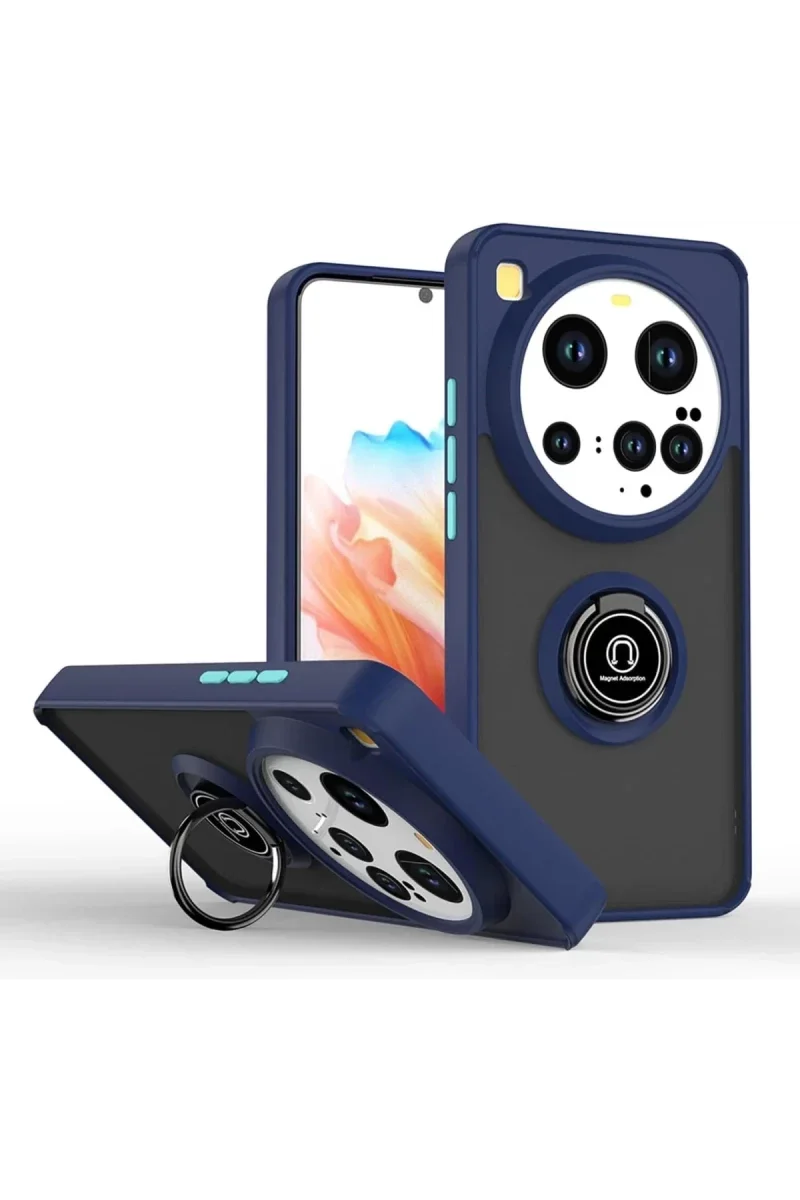 Xiaomi Mi 15 Ultra Kılıf Montreal Yüzüklü Silikon Kapak - Lacivert Xiaomi Mi 15 Ultra Kılıf Montreal Yüzüklü Silikon Kapak - Lacivert