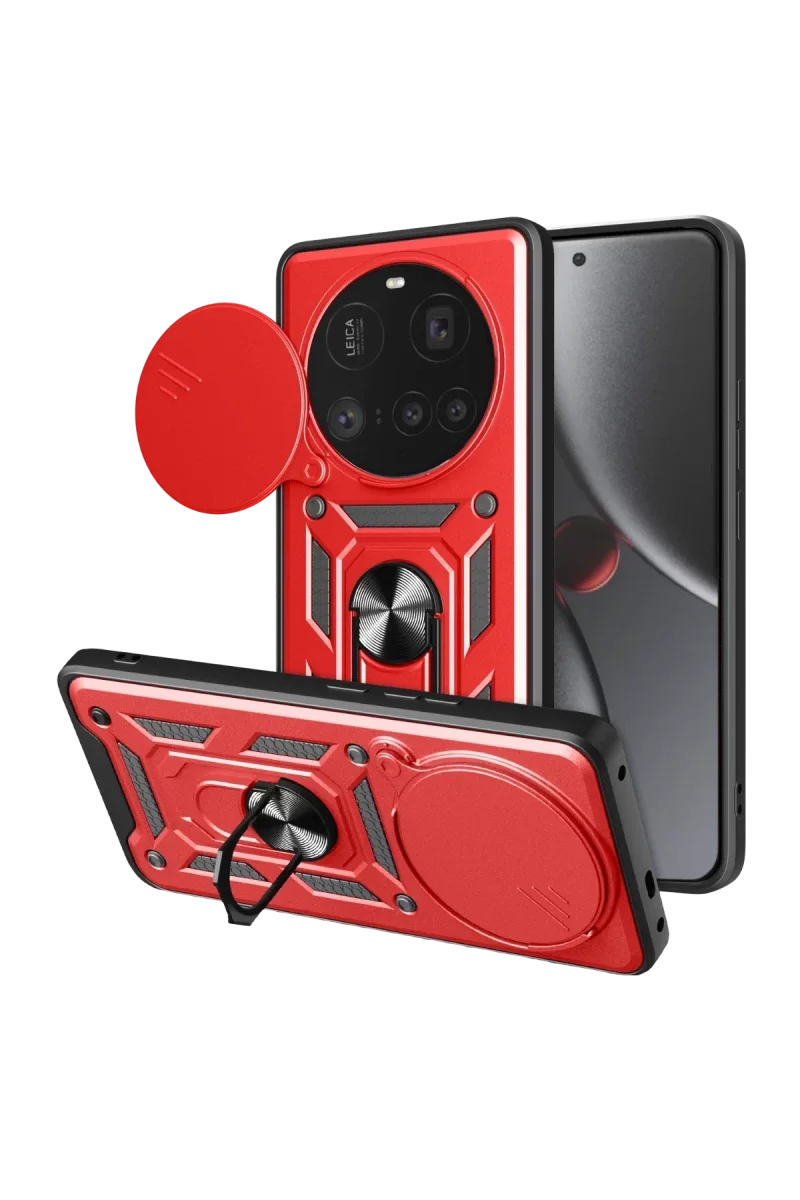 Xiaomi Mi 15 Ultra Kılıf Pars Lens Yüzüklü Silikon - Kırmızı