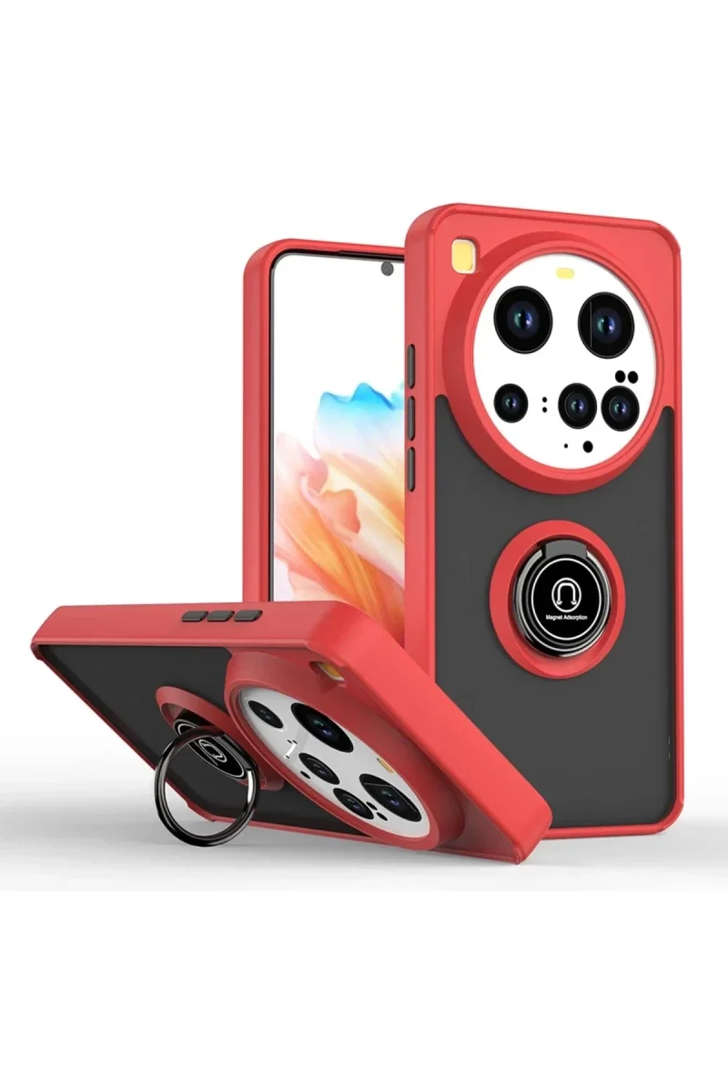 Xiaomi Mi 15 Ultra Kılıf Montreal Yüzüklü Silikon Kapak - Kırmızı