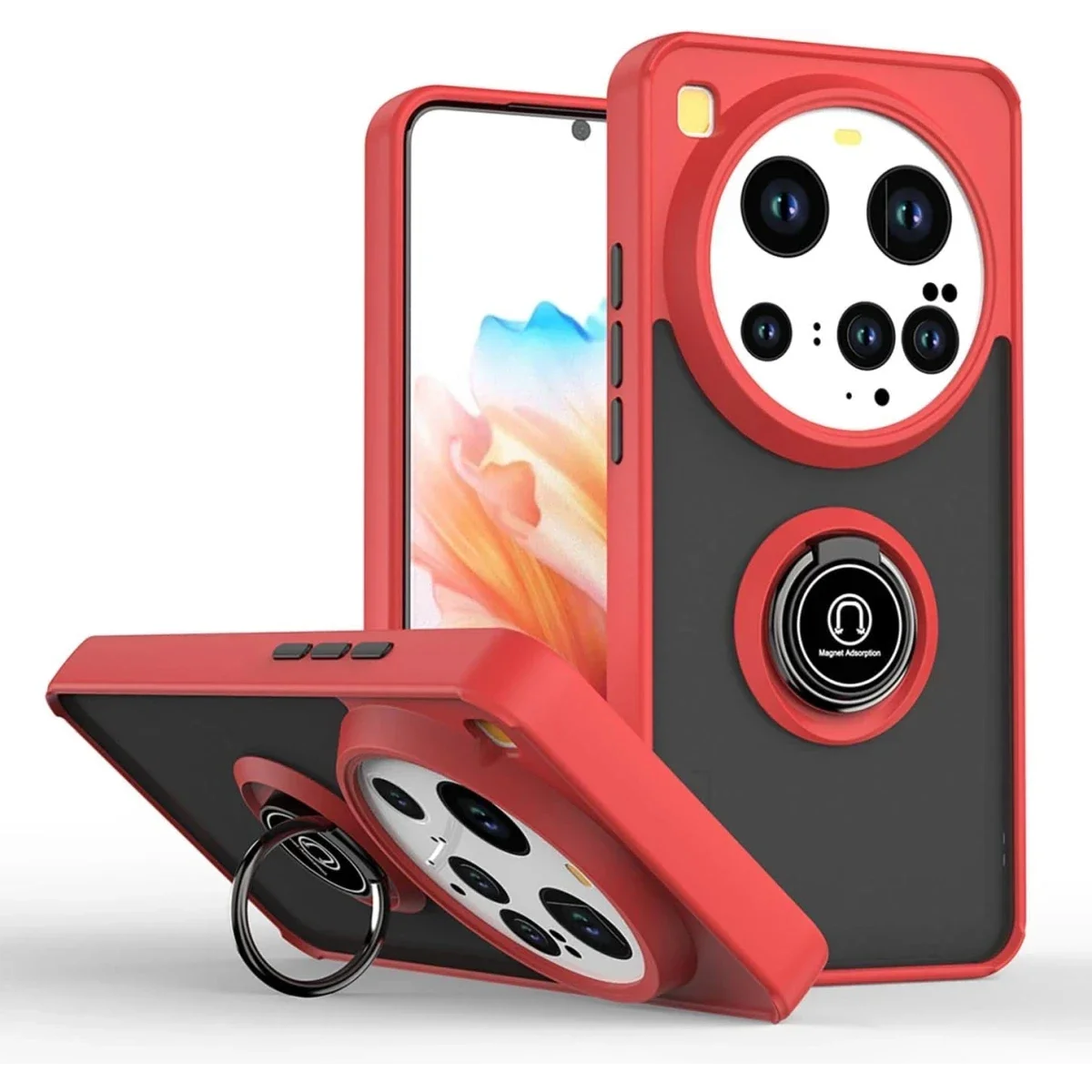 Xiaomi Mi 15 Ultra Kılıf Montreal Yüzüklü Silikon Kapak - Kırmızı