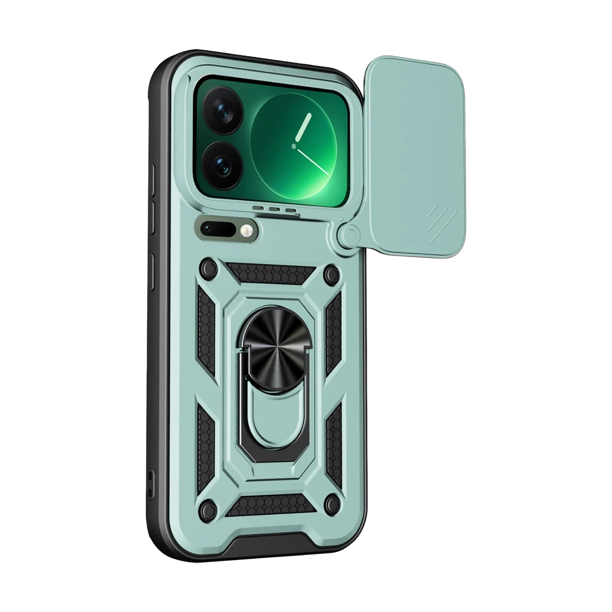 Xiaomi Mi 17 Pro Pars Lens Yüzüklü Silikon - Yeşil