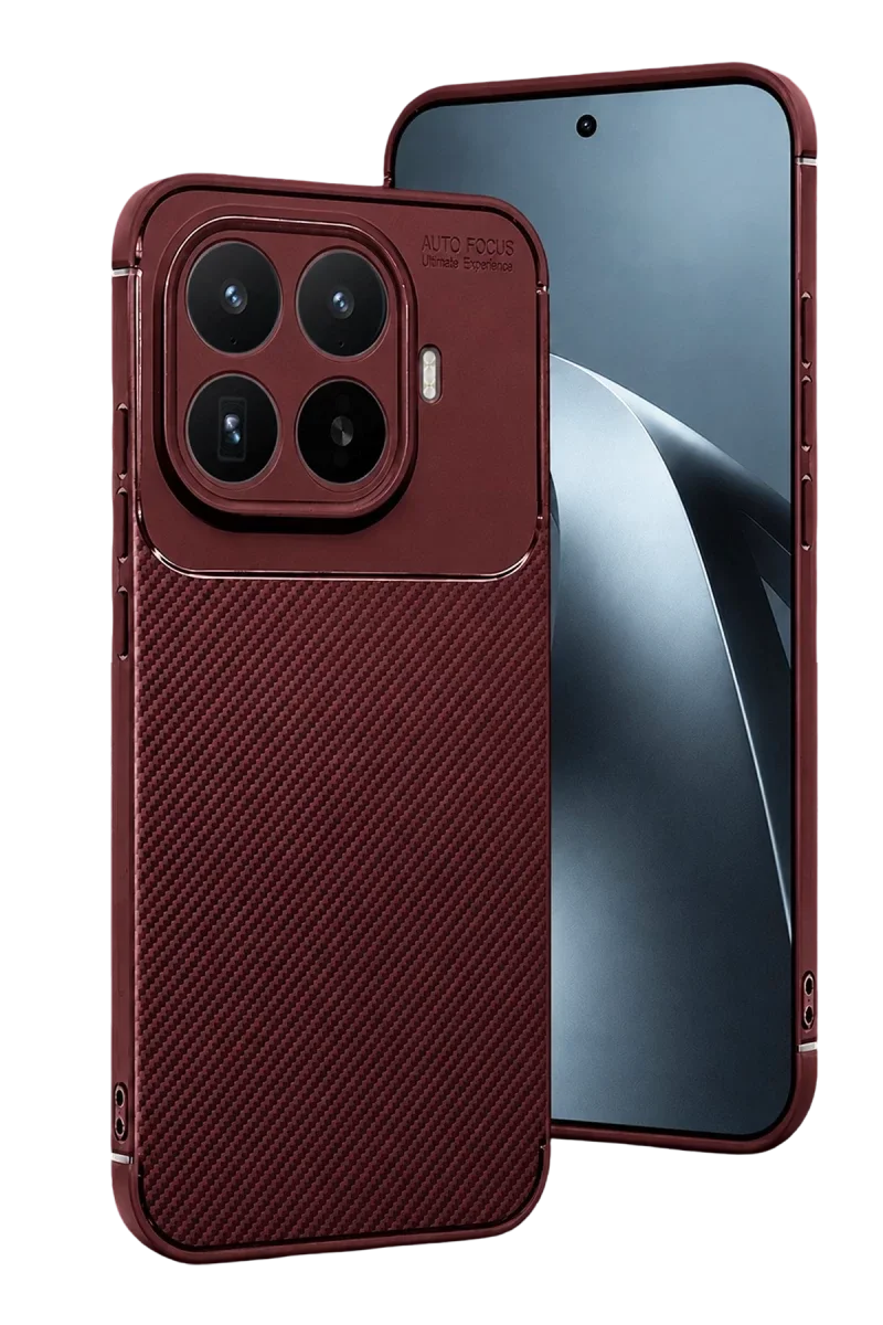 Xiaomi Mi 17T Pro Auto Focus Karbon Kapak - Bordo Xiaomi Mi 17T Pro Auto Focus Karbon Kapak - Bordo