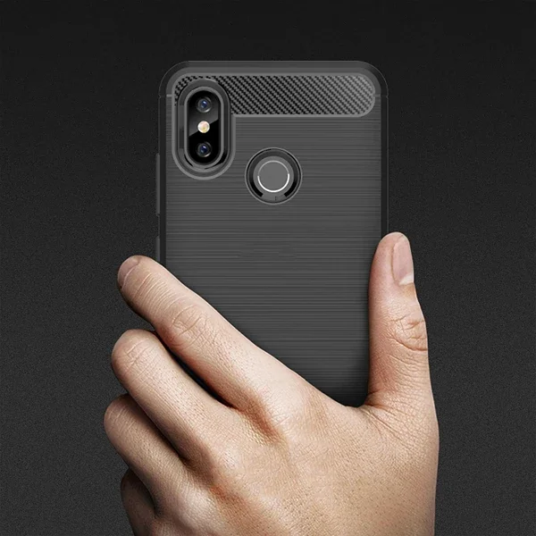 Xiaomi Mi 8 Dark Ultra Koruma Karbon Fiber Silikon Kılıf - Ultra Dayanıklı ve Şık