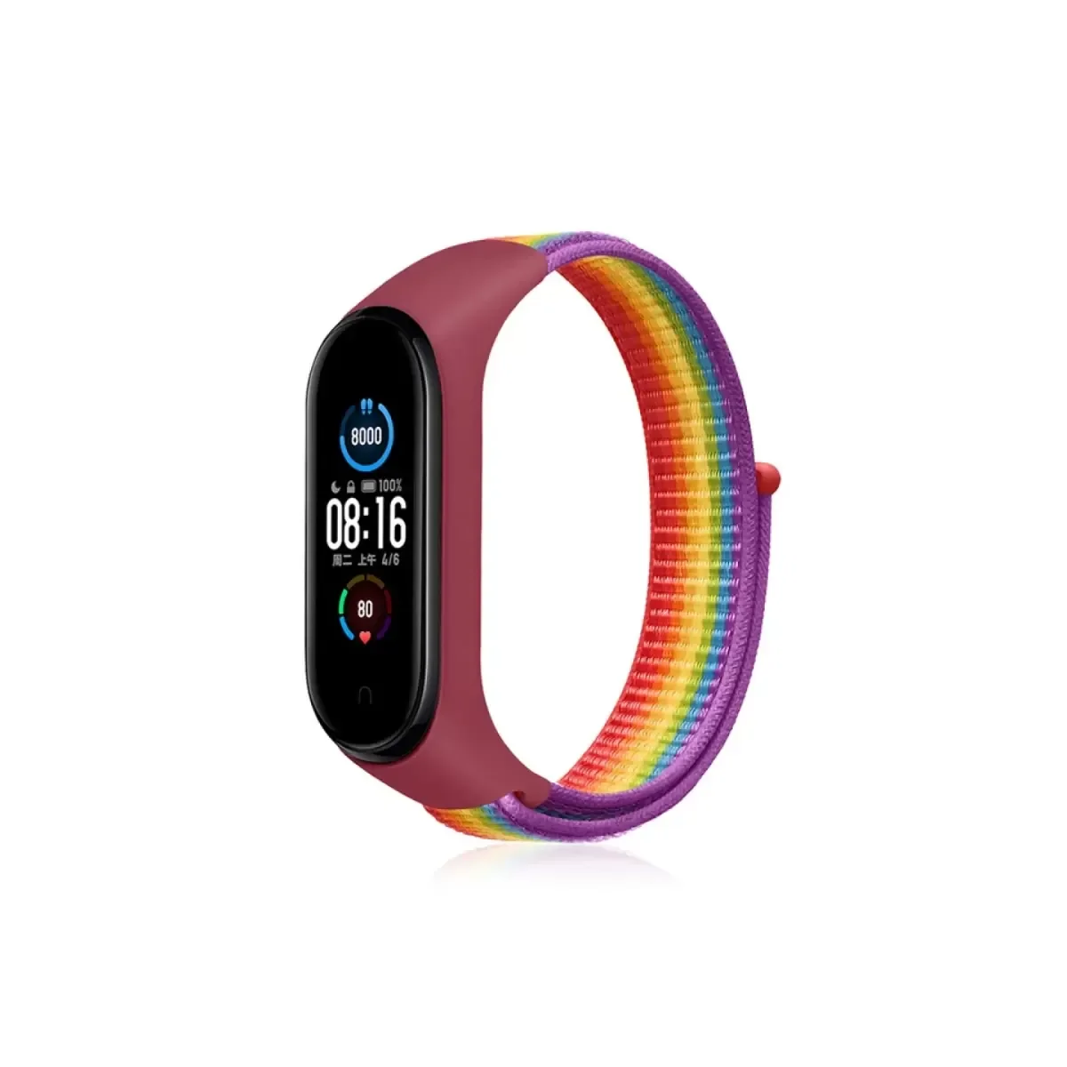Xiaomi Mi Band 4 Hasırlı Cırtcırtlı Kordon - Gökkuşağı Xiaomi Mi Band 4 Hasırlı Cırtcırtlı Kordon - Gökkuşağı