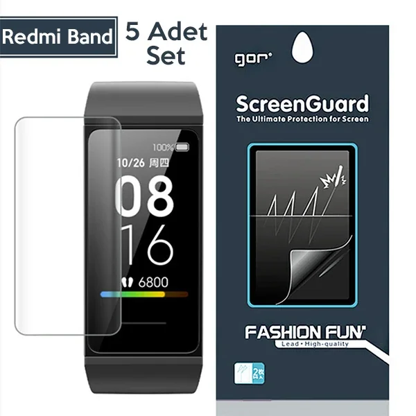 Xiaomi Mi Band 5-4 Ekran Koruyucu 5'li Set - GOR Damage Control Darbe Emici