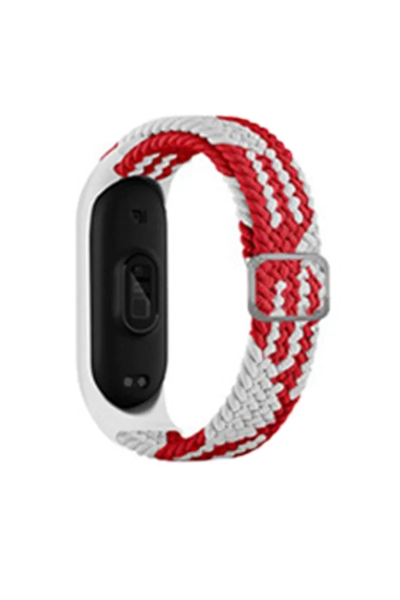 Xiaomi Mi Band 6 Star Kordon - Beyaz-Kırmızı Xiaomi Mi Band 6 Star Kordon - Beyaz-Kırmızı