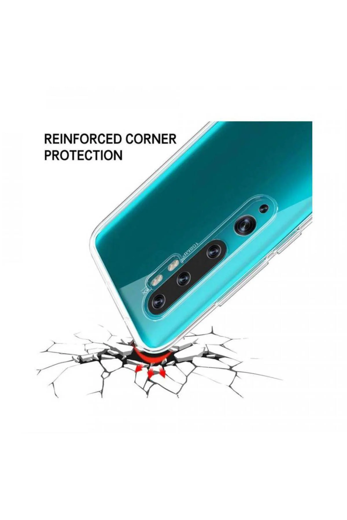 Xiaomi Mi Note 10 Çift Taraflı Silikon Kılıf Şeffaf