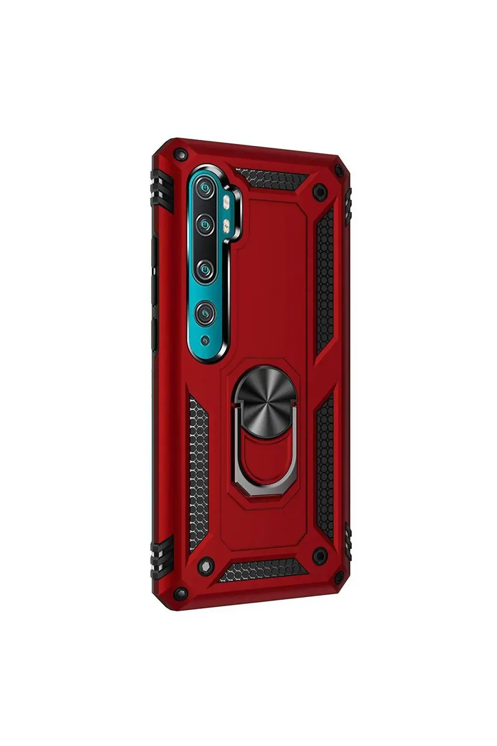 Xiaomi Mi Note 10 Yüzüklü Tank Kılıf Bordo