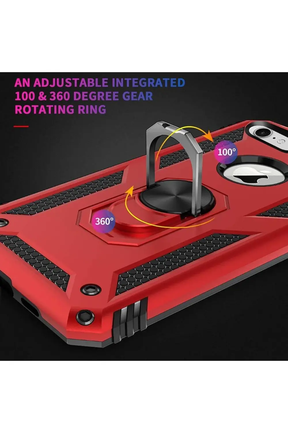 Xiaomi Mi Note 10 Yüzüklü Tank Kılıf Bordo