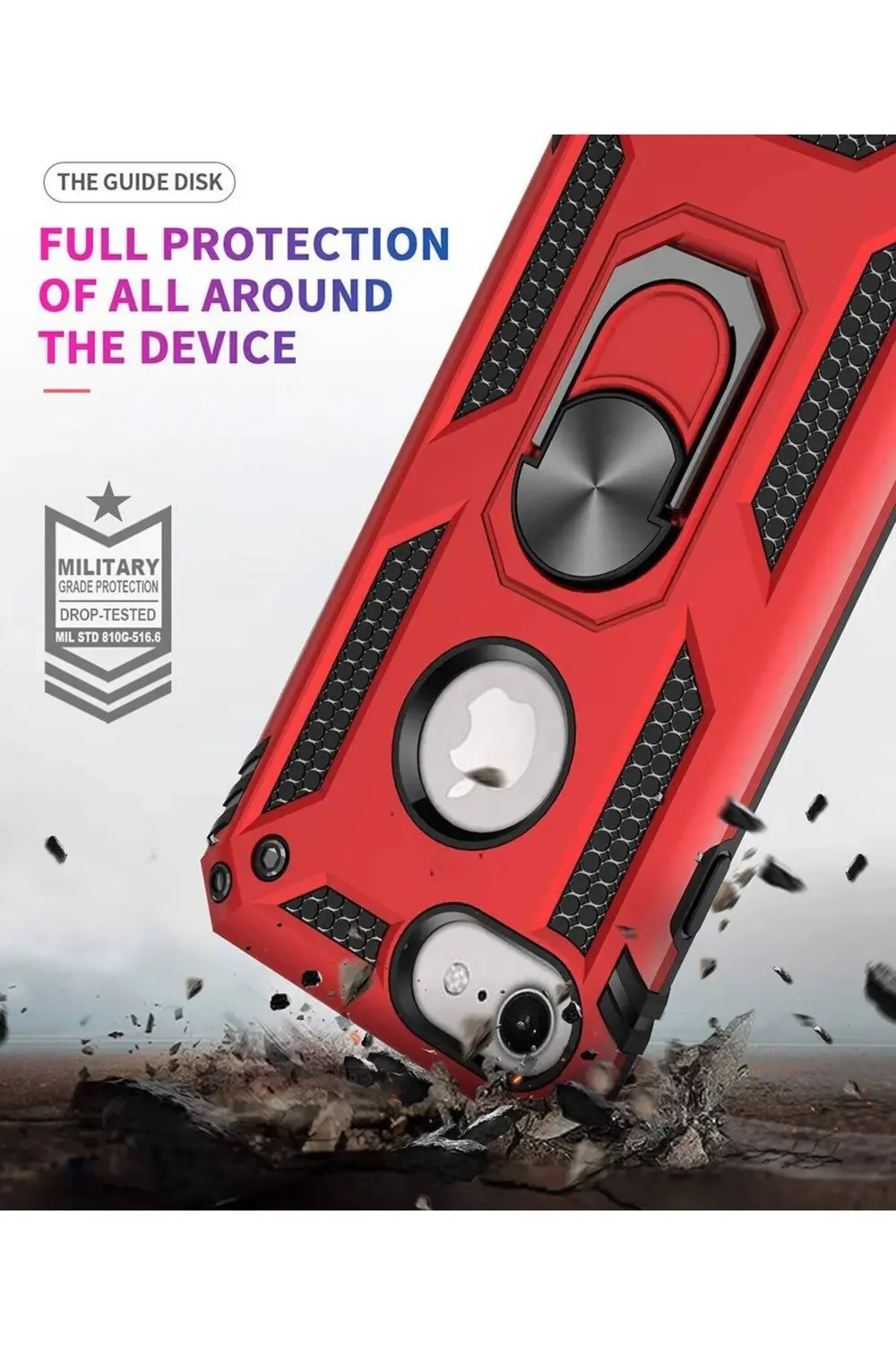 Xiaomi Mi Note 10 Yüzüklü Tank Kılıf Bordo