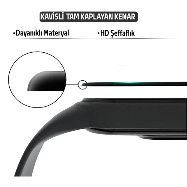 Xiaomi Mi Watch Lite 3D Full Kavisli PMMA Cam Ekran Koruyucu – Çizilmez Kırılmaz