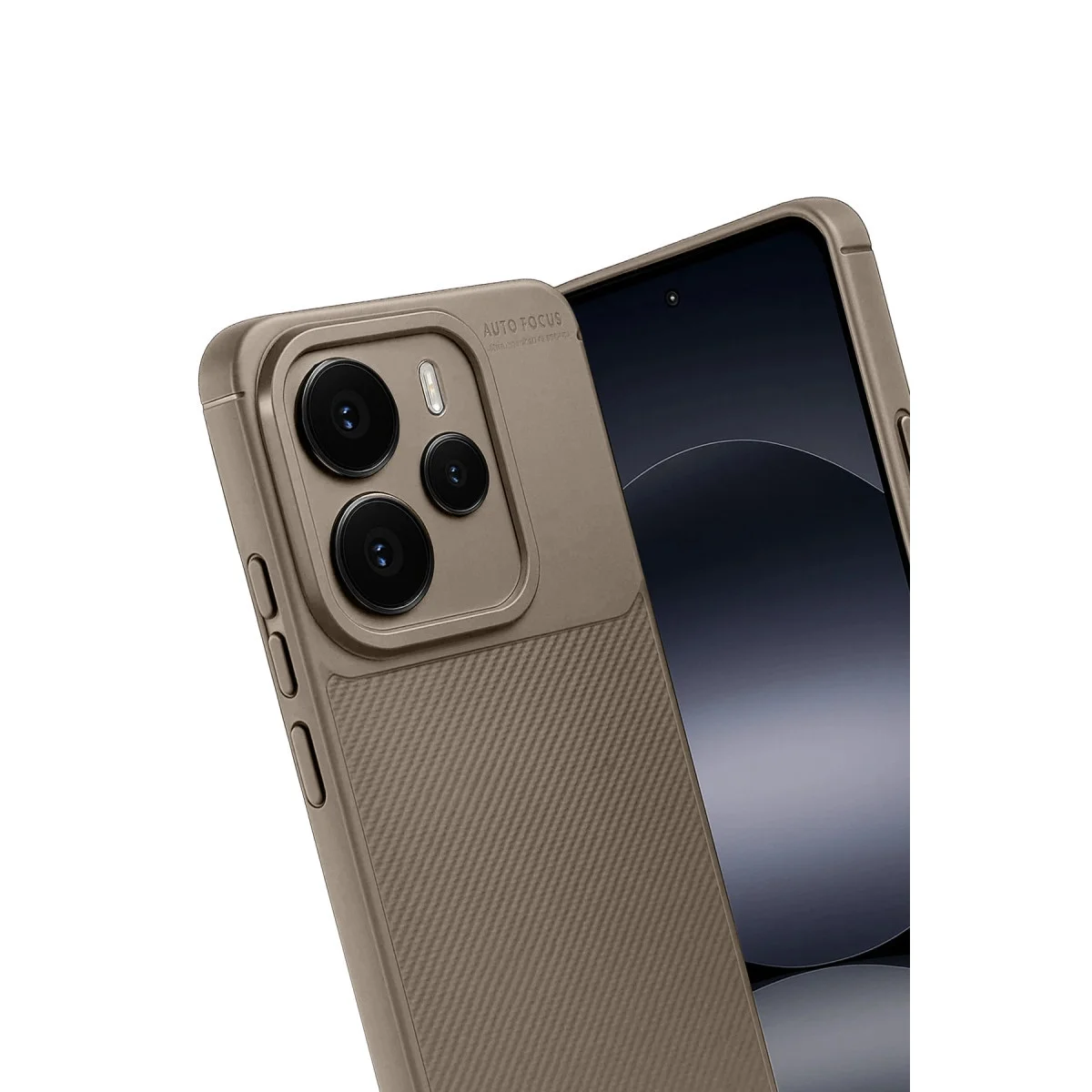 Xiaomi Note 14 5g Auto Focus Karbon Kapak - Kahverengi Xiaomi Note 14 5g Auto Focus Karbon Kapak - Kahverengi