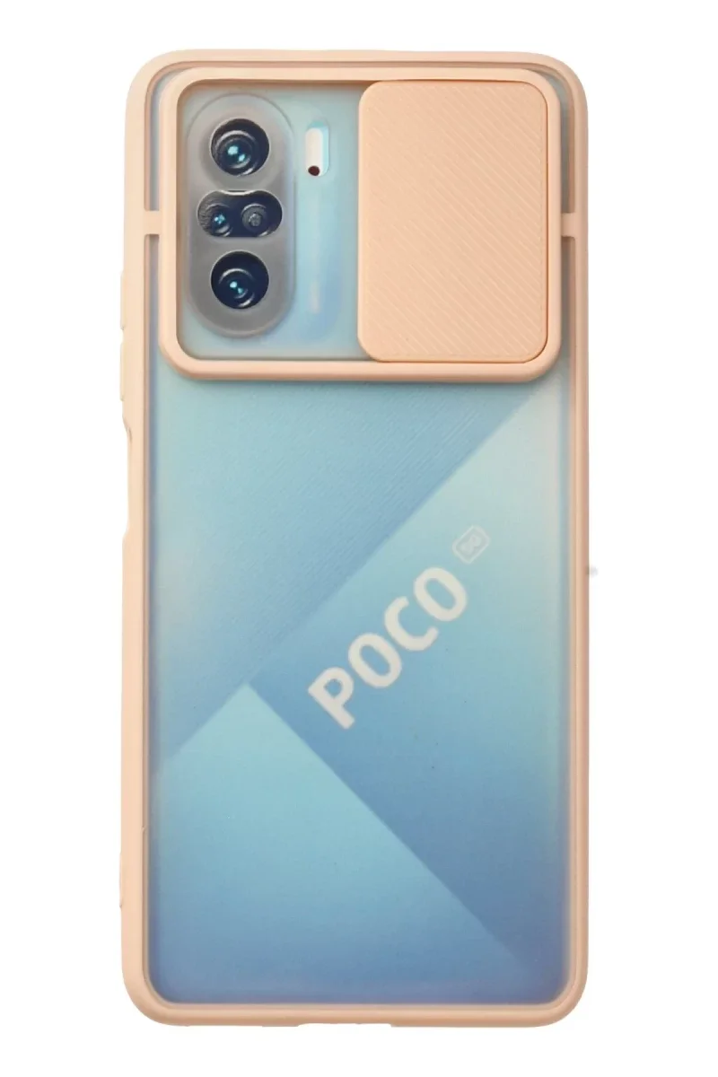 Xiaomi Poco F3 Kılıf Palm Buzlu Kamera Sürgülü Silikon - Pembe