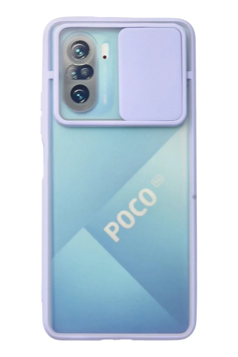 Xiaomi Poco F3 Kılıf Palm Buzlu Kamera Sürgülü Silikon - Lila