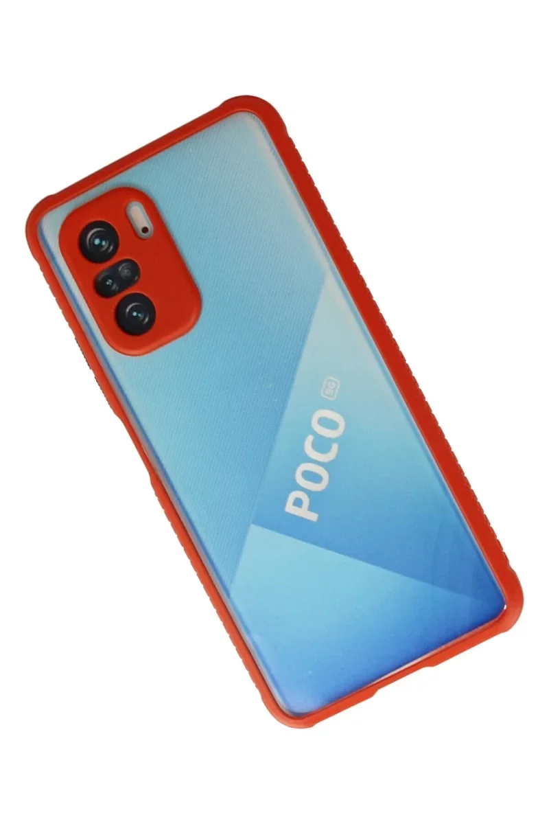 Xiaomi Poco F3 Kılıf Miami Şeffaf Silikon - Kırmızı Xiaomi Poco F3 Kılıf Miami Şeffaf Silikon - Kırmızı