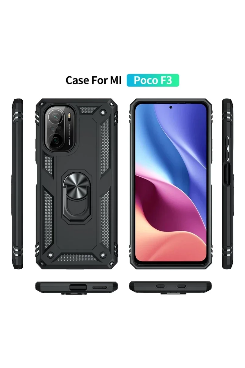 Xiaomi Poco F3 Kılıf Sofya Yüzüklü Silikon Kapak - Siyah Fiyatı, Yorumları ve Özellikleri