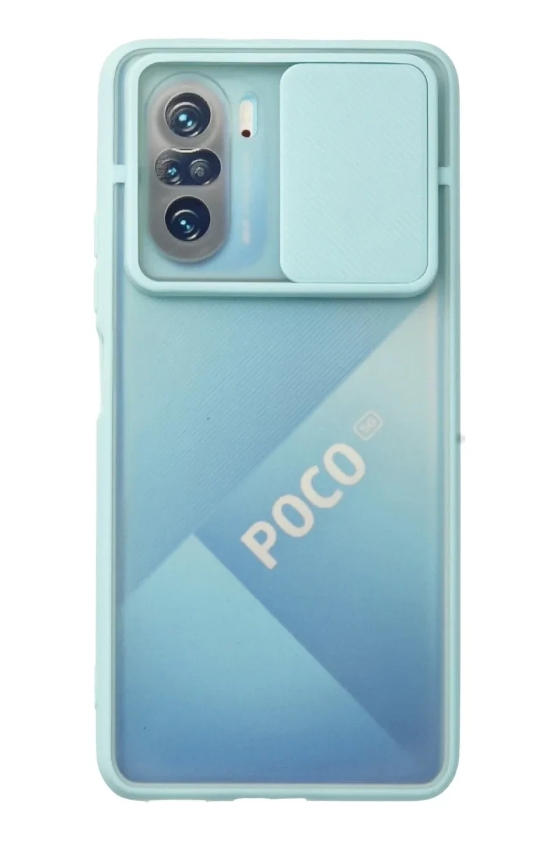 Xiaomi Poco F3 Kılıf Palm Buzlu Kamera Sürgülü Silikon - Turkuaz