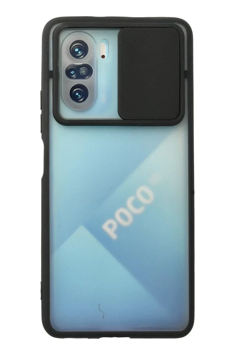 Xiaomi Poco F3 Kılıf Palm Buzlu Kamera Sürgülü Silikon - Siyah Xiaomi Poco F3 Kılıf Palm Buzlu Kamera Sürgülü Silikon - Siyah