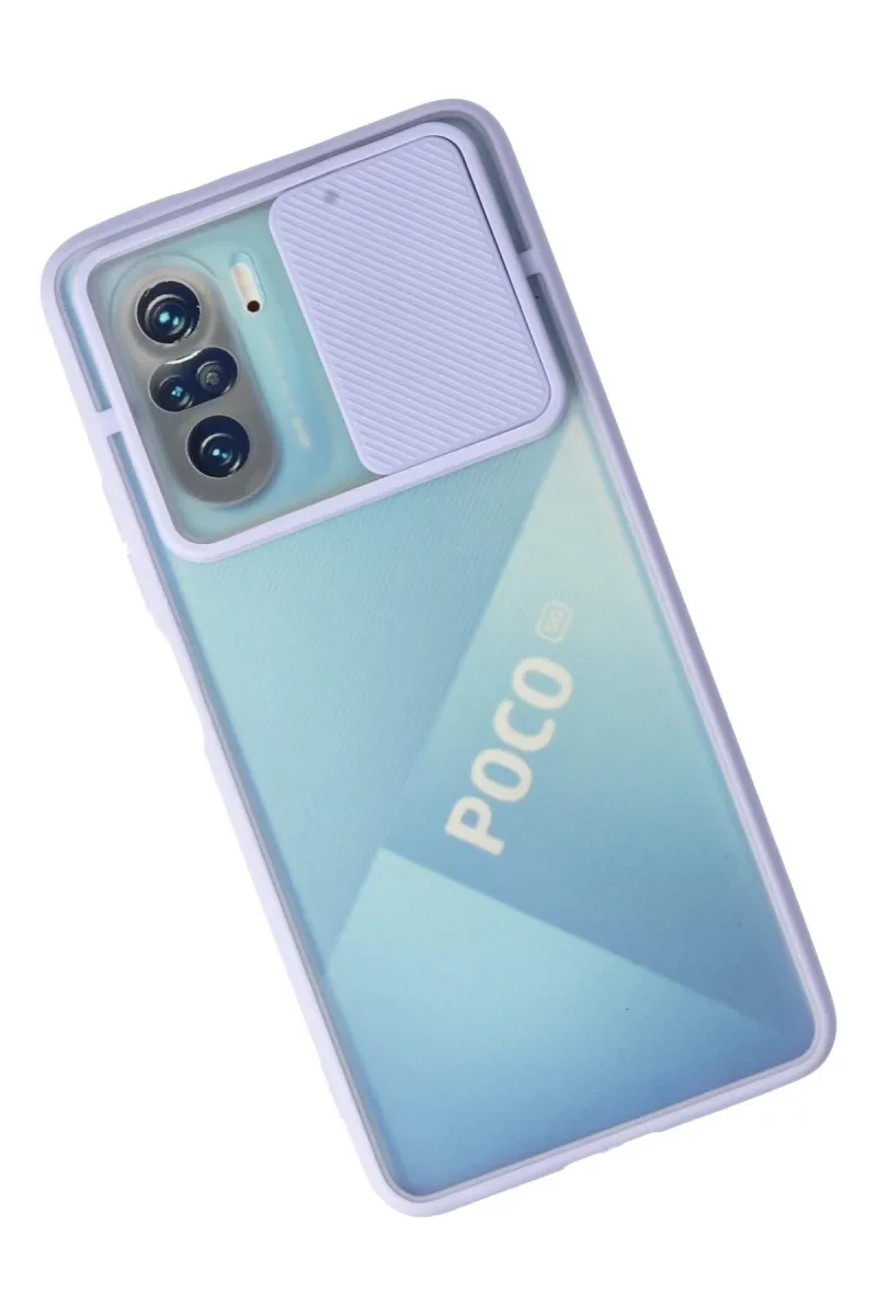 Xiaomi Poco F3 Kılıf Palm Buzlu Kamera Sürgülü Silikon - Lila