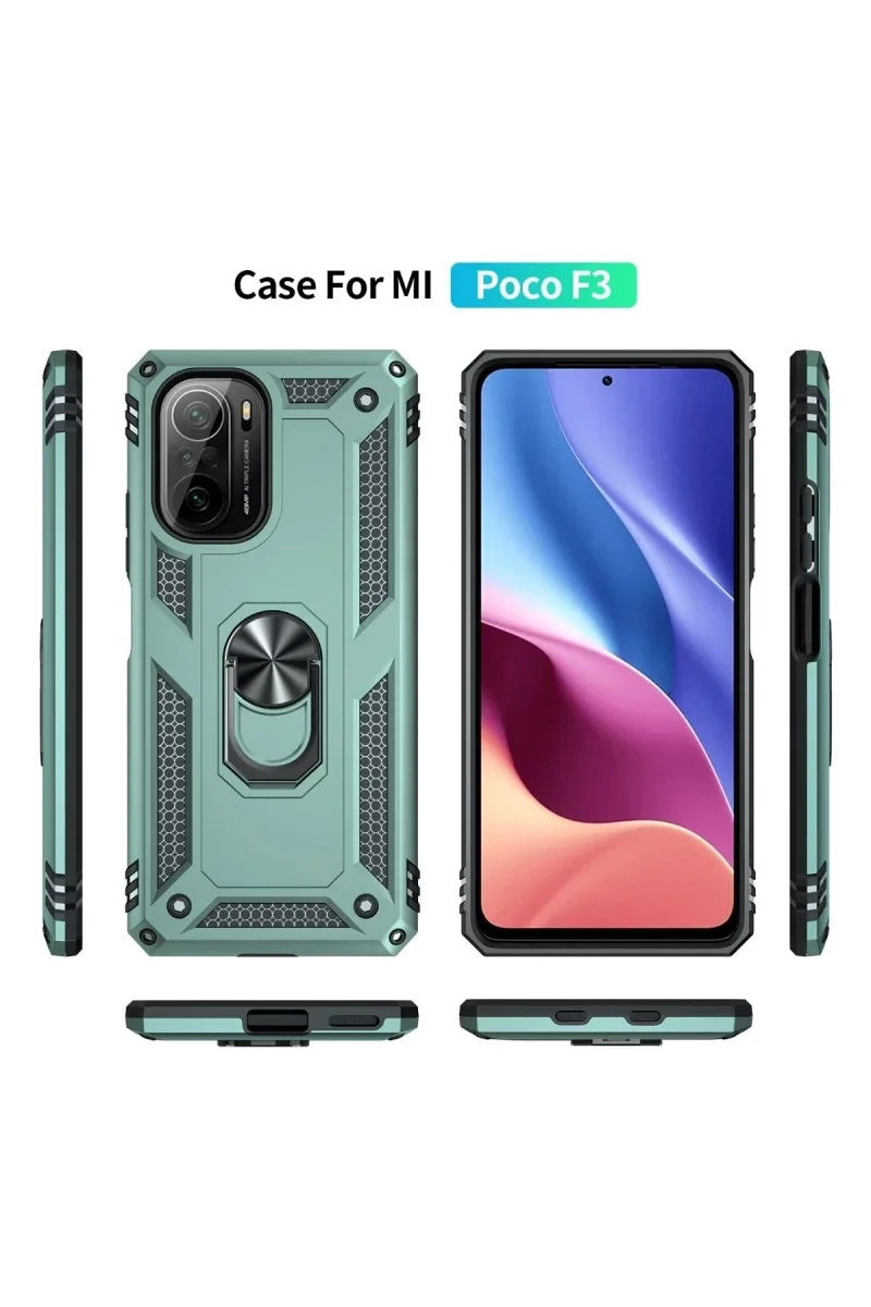 Xiaomi Poco F3 Kılıf Sofya Yüzüklü Silikon Kapak - Yeşil Fiyatı, Yorumları ve Özellikleri