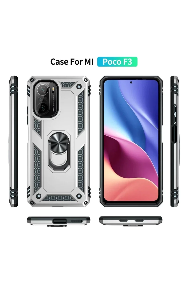 Xiaomi Poco F3 Kılıf Sofya Yüzüklü Silikon Kapak - Gümüş Fiyatı, Yorumları ve Özellikleri