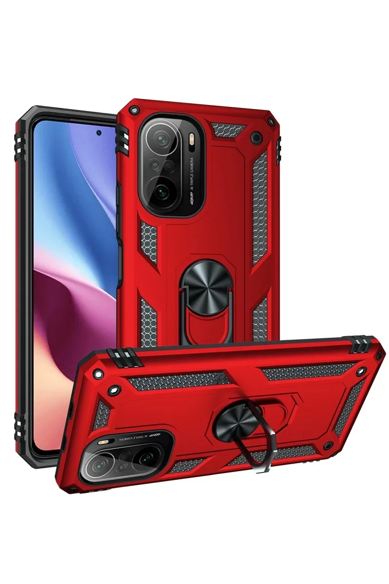 Xiaomi Poco F3 Kılıf Sofya Yüzüklü Silikon Kapak - Kırmızı Fiyatı, Yorumları ve Özellikleri