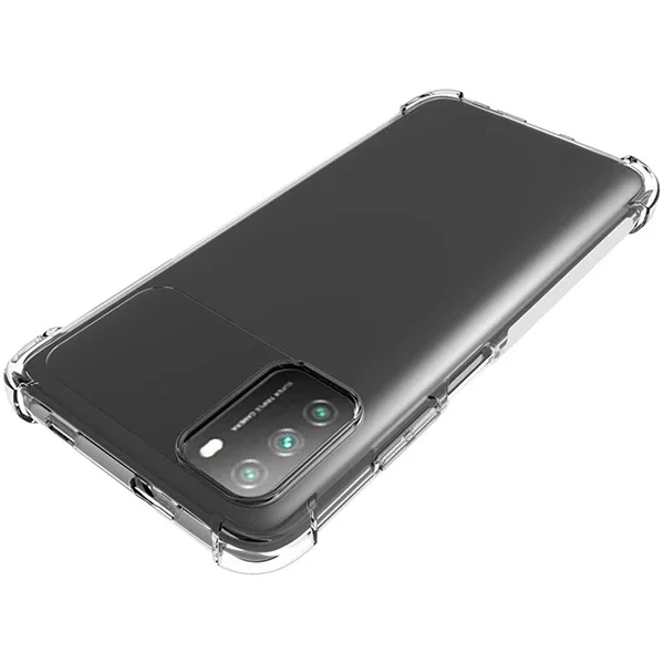Xiaomi POCO M3 Kamera Korumalı Shockproof Darbe Emici Silikon Kılıf - Şeffaf ve Dayanıklı