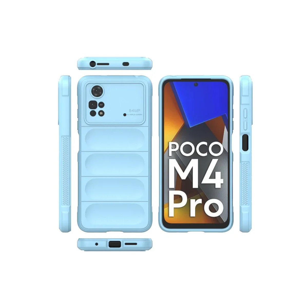 Xiaomi Poco M4 Pro 4G Kılıf Optimum Silikon - Sky Blue Xiaomi Poco M4 Pro 4G Kılıf Optimum Silikon - Sky Blue - Görsel 3