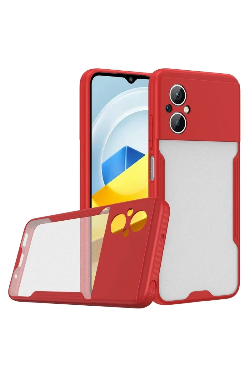 Xiaomi Poco M5 Kılıf Platin Silikon - Kırmızı