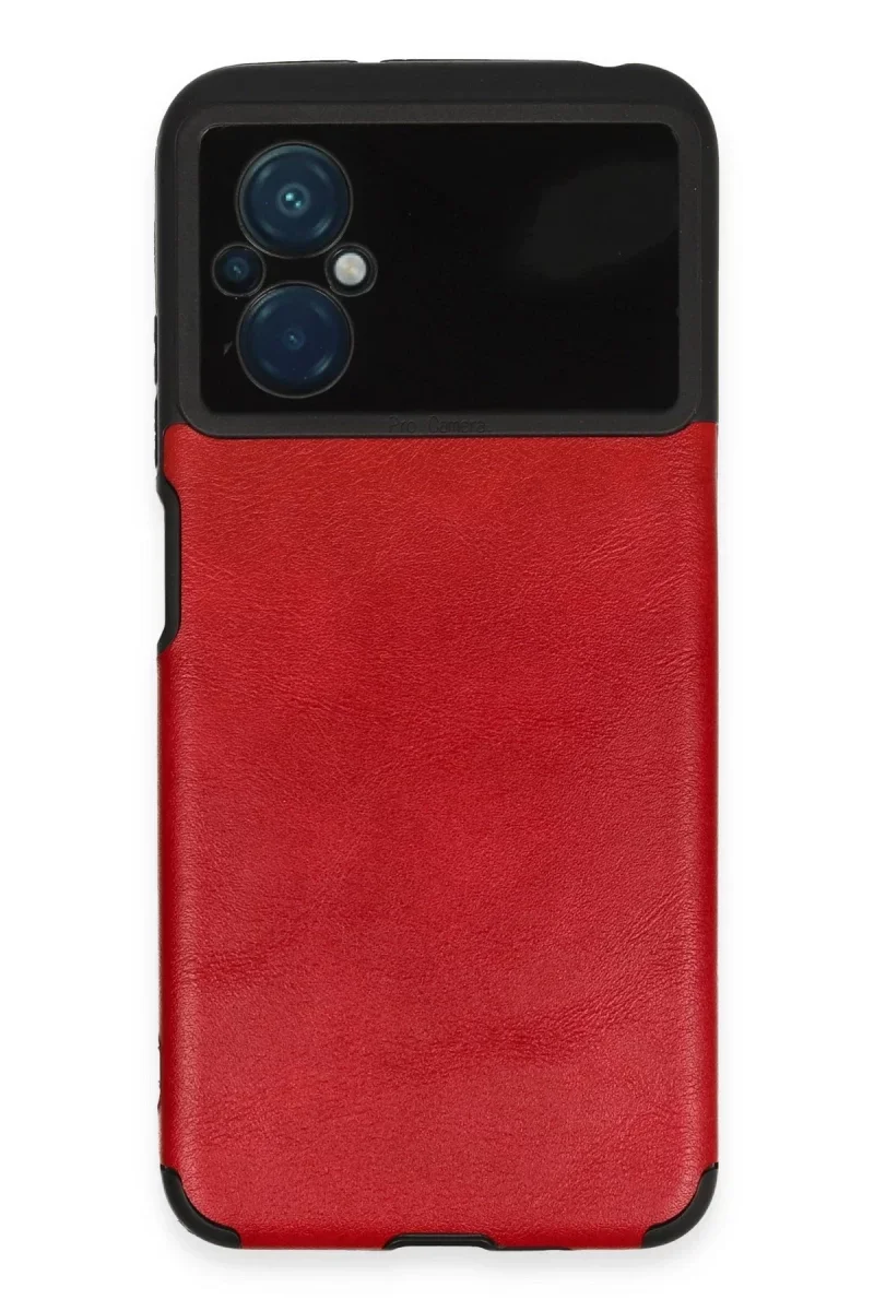 Xiaomi Poco M5 Kılıf Loop Deri Silikon - Kırmızı Xiaomi Poco M5 Kılıf Loop Deri Silikon - Kırmızı