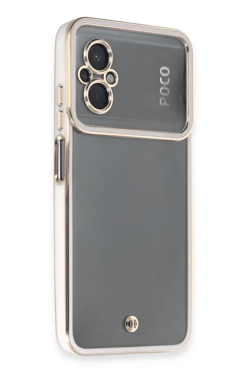 Xiaomi Poco M5 Kılıf Liva Lens Silikon - Beyaz