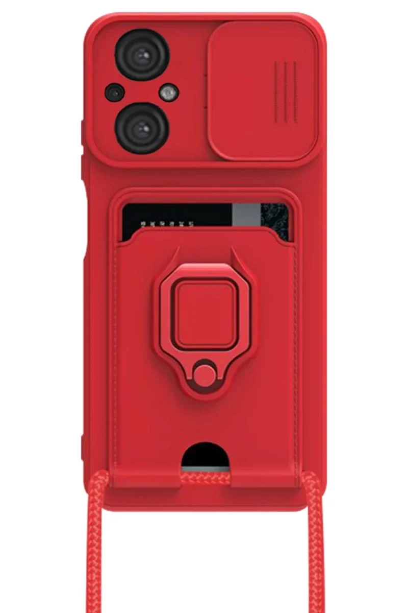 Xiaomi Poco M5 Kılıf Zuma Kartvizitli Yüzüklü Silikon - Kırmızı Fiyatı, Yorumları ve Özellikleri