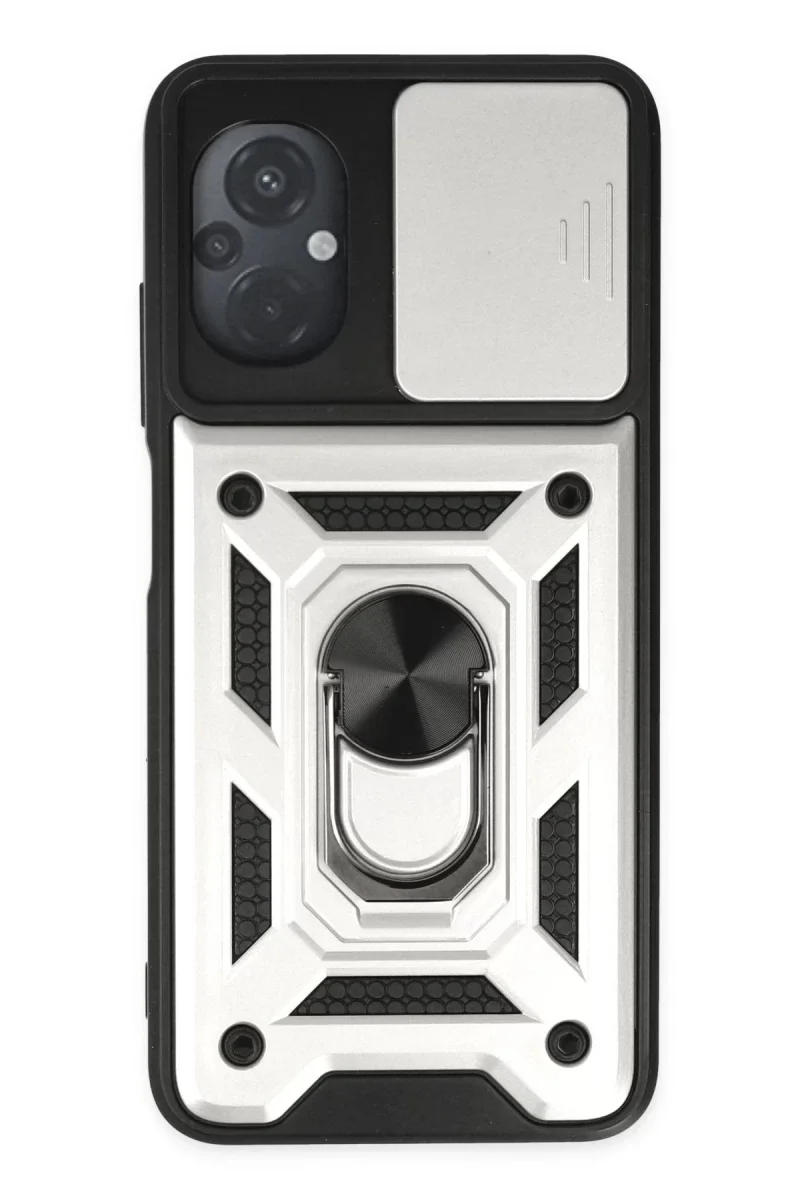 Xiaomi Poco M5 Kılıf Pars Lens Yüzüklü Silikon - Gümüş Xiaomi Poco M5 Kılıf Pars Lens Yüzüklü Silikon - Gümüş