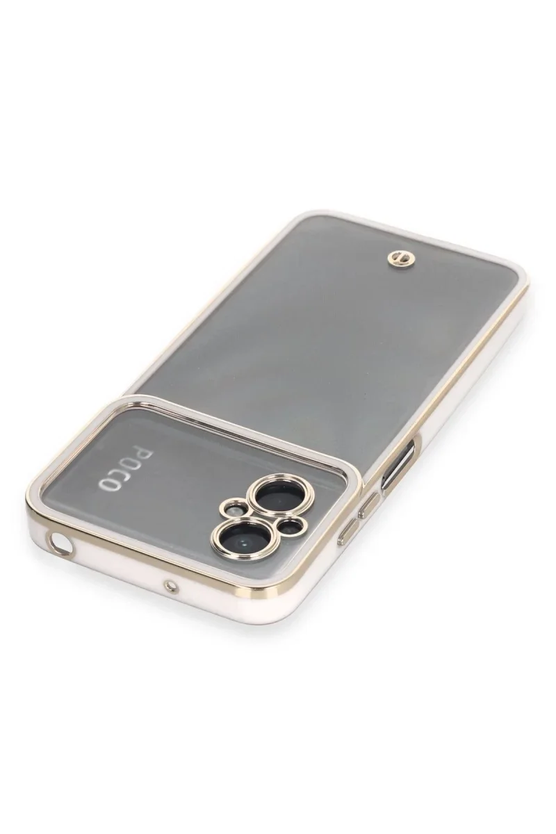 Xiaomi Poco M5 Kılıf Liva Lens Silikon - Beyaz