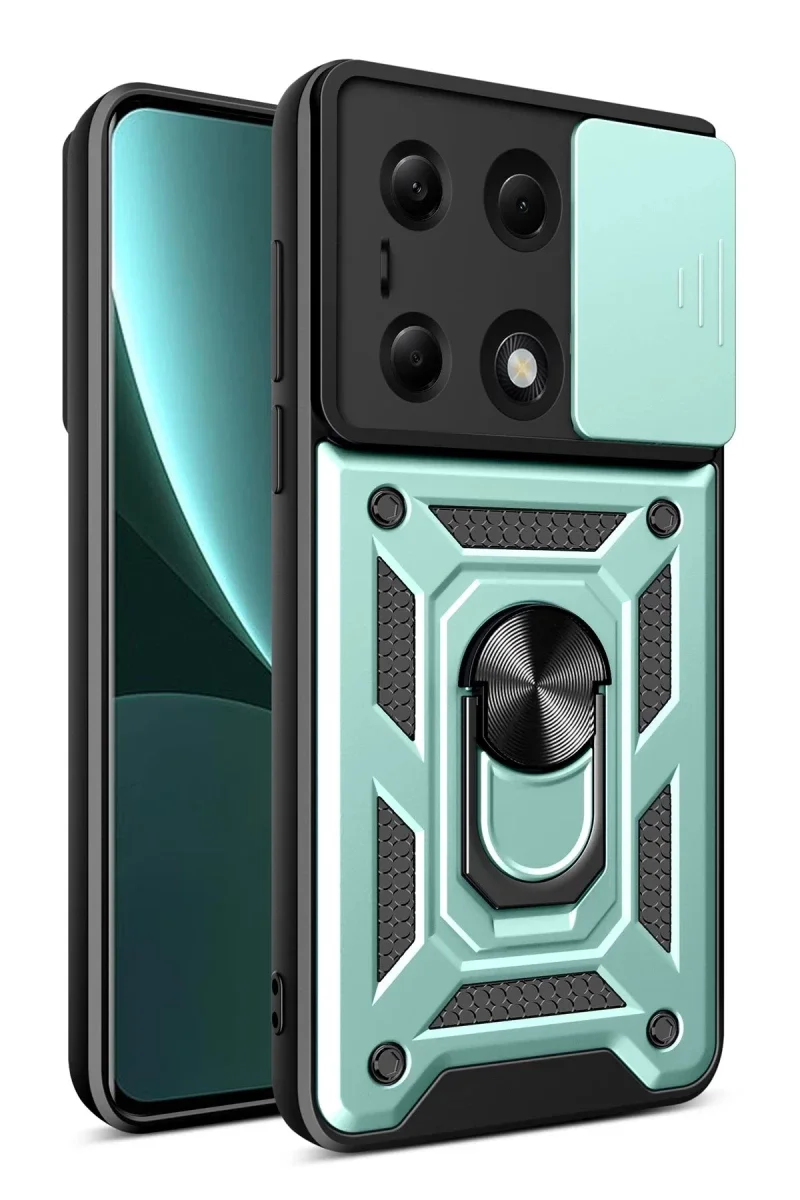 Xiaomi Poco M6 Pro 4G Kılıf Pars Lens Yüzüklü Silikon - Yeşil Xiaomi Poco M6 Pro 4G Kılıf Pars Lens Yüzüklü Silikon - Yeşil