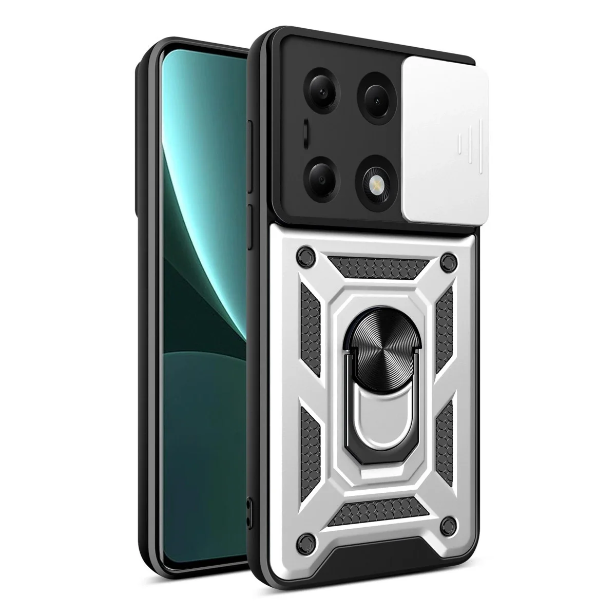 Xiaomi Poco M6 Pro 4g Kılıf Pars Lens Yüzüklü Silikon - Gümüş Xiaomi Poco M6 Pro 4g Kılıf Pars Lens Yüzüklü Silikon - Gümüş