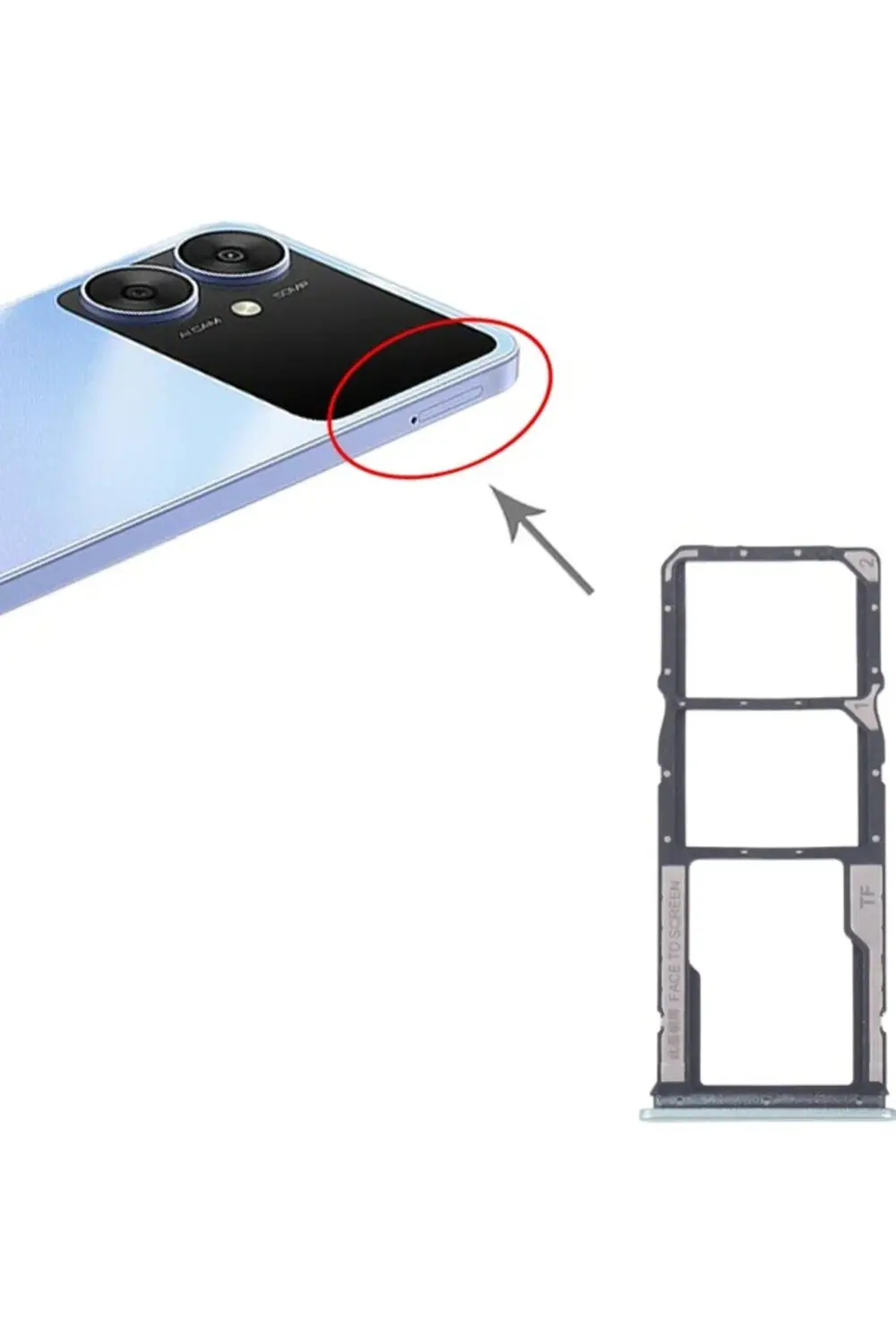 Xiaomi Poco M6 Uyumlu Sım Yuvası Mikro Sd Kart Yuvası