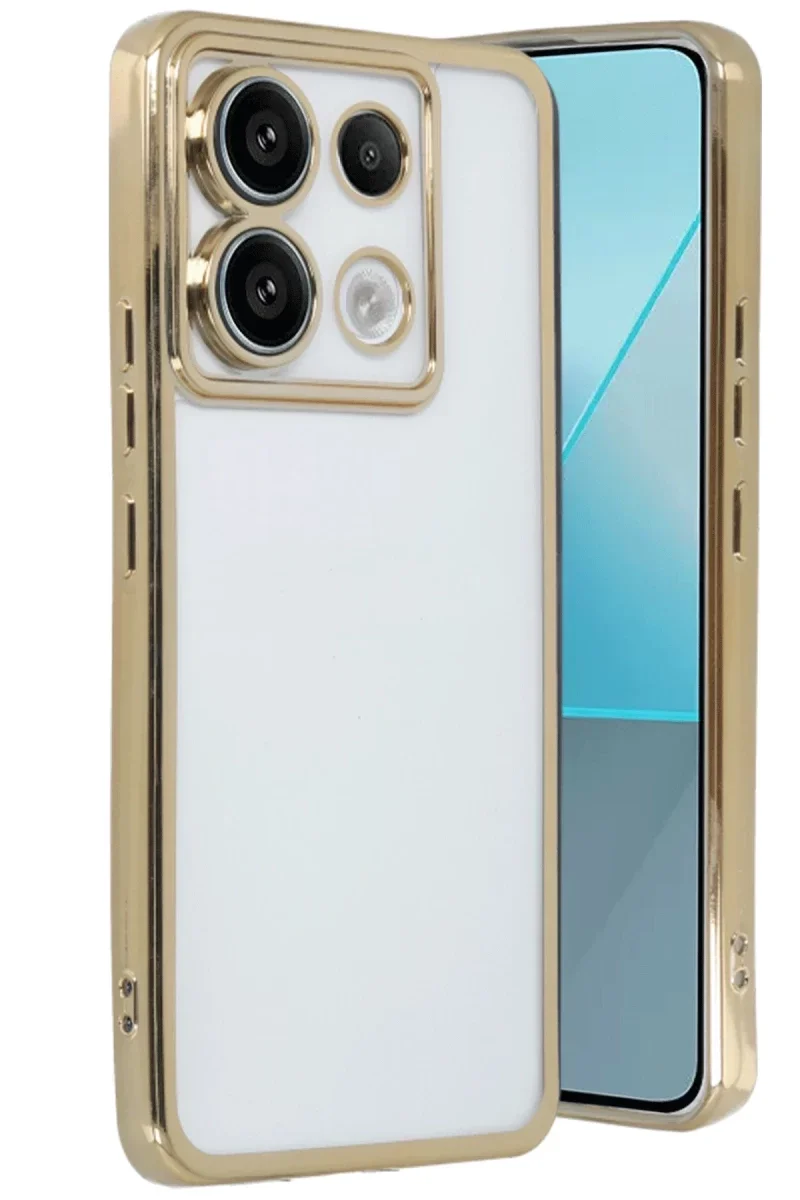 Xiaomi Poco X6 Kılıf Razer Lensli Silikon - Gold Xiaomi Poco X6 Kılıf Razer Lensli Silikon - Gold