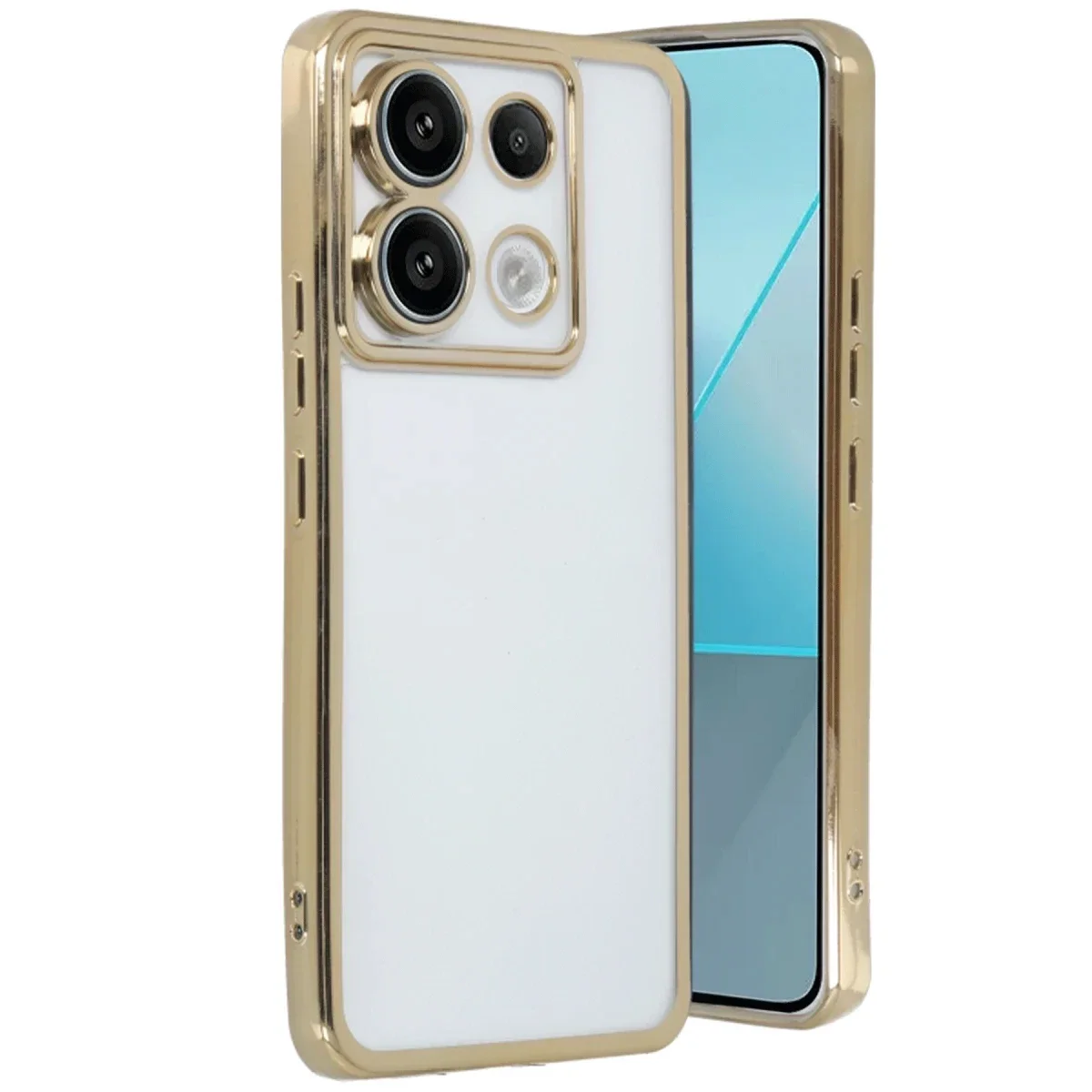 Xiaomi Poco X6 Kılıf Razer Lensli Silikon - Gold Xiaomi Poco X6 Kılıf Razer Lensli Silikon - Gold