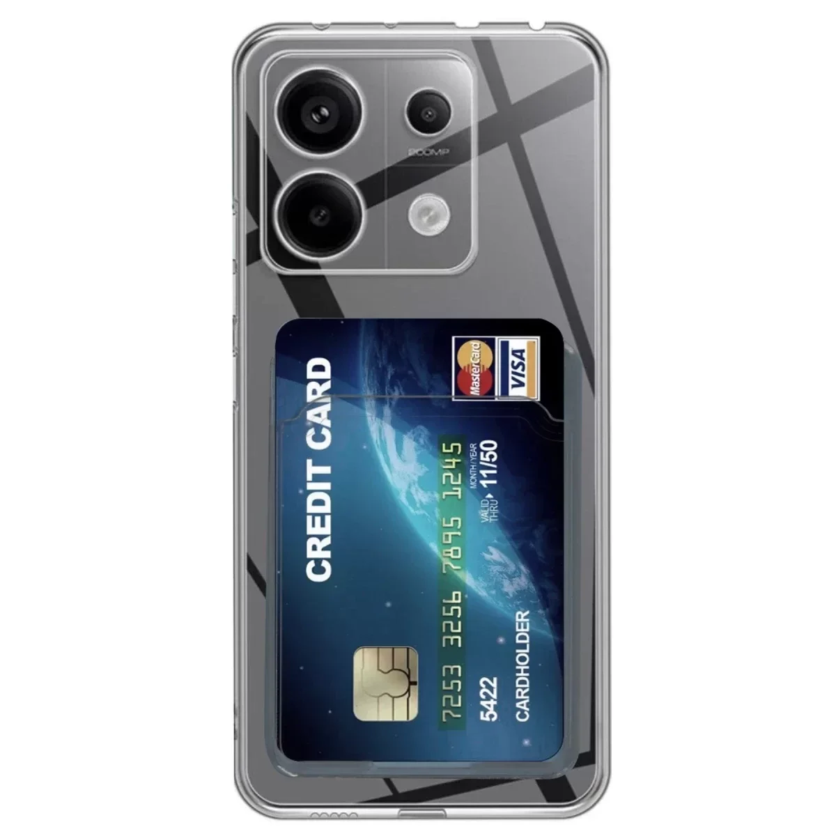Xiaomi Poco X6 Kılıf Kart Şeffaf Silikon - Şeffaf