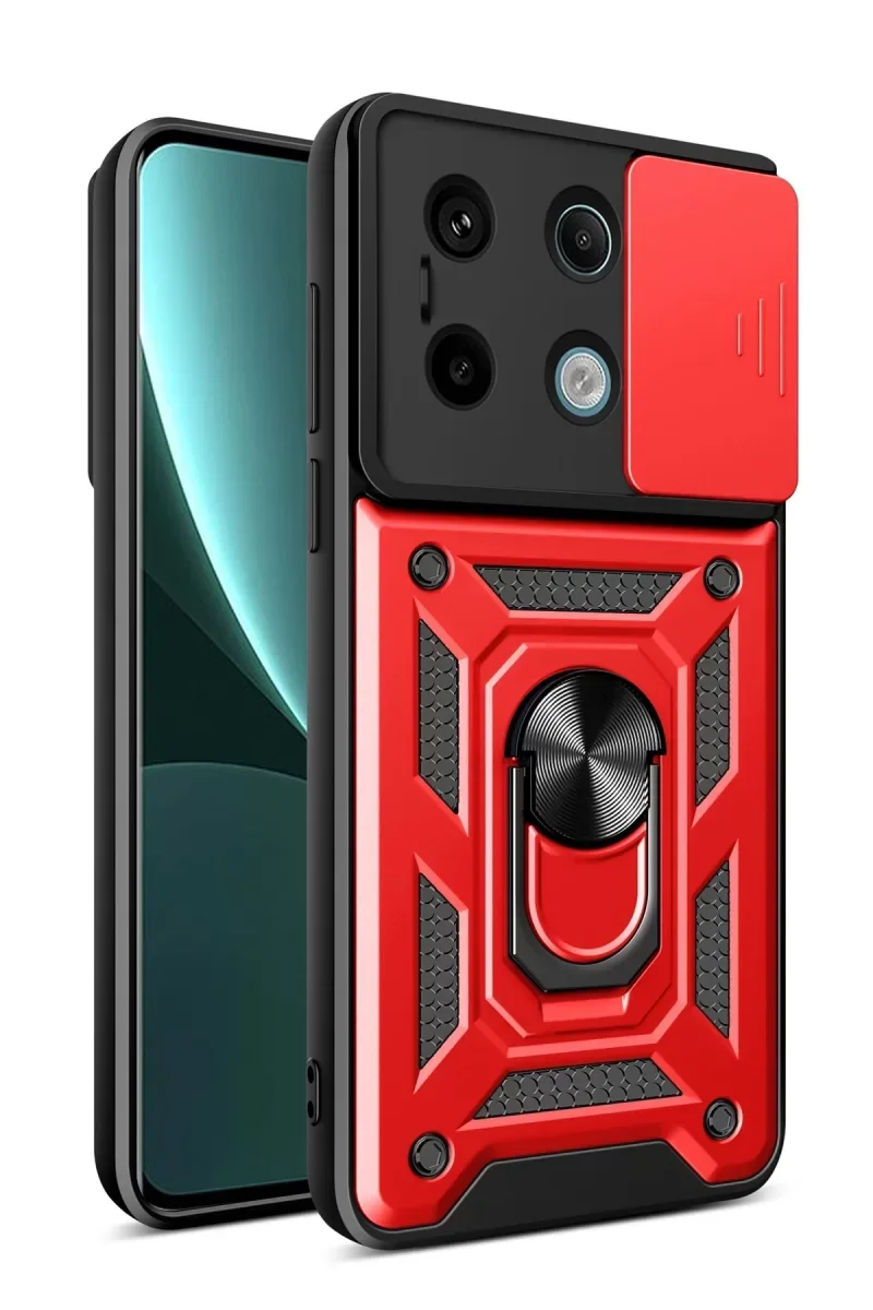 Xiaomi Poco X6 Pro Kılıf Pars Lens Yüzüklü Silikon - Kırmızı Xiaomi Poco X6 Pro Kılıf Pars Lens Yüzüklü Silikon - Kırmızı