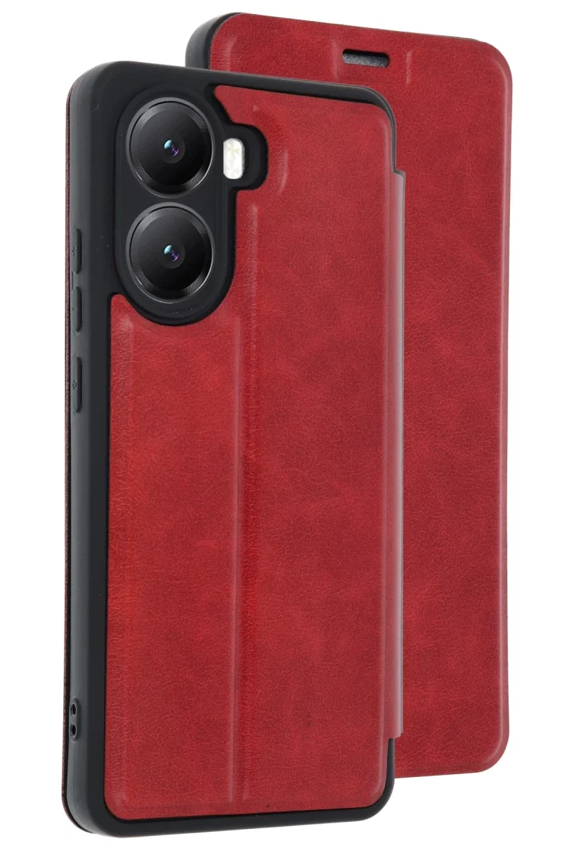 Xiaomi Poco X7 Pro Kılıf Flip Cover - Kırmızı